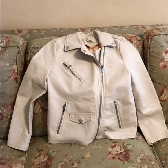 zara cream leather jacket